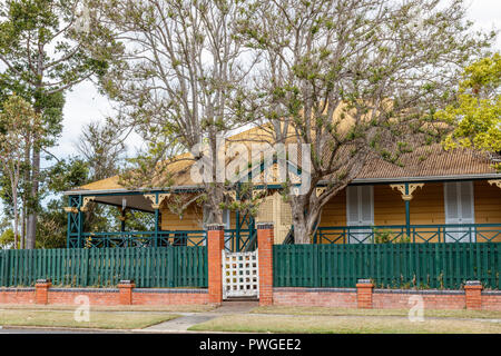 Australian countryside. Old Queenslander style house in suburbs. Shorncliffe, Australia Stock Photo