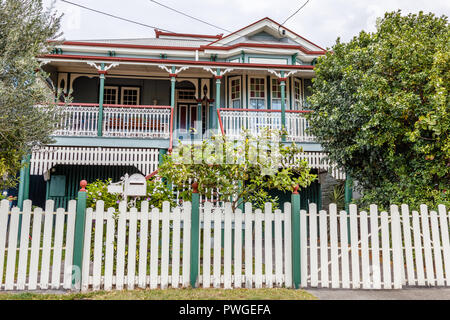 Australian countryside. Old Queenslander style house in suburbs. Shorncliffe, Australia Stock Photo