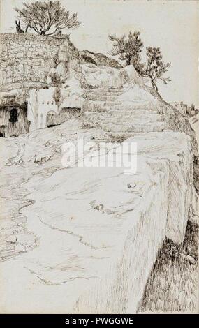 Tombs in the Valley of Hinnom - James Tissot. Stock Photo