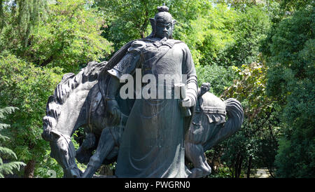 Wuhan Hubei, CHINA - September 08-2018: Wuhan Statue of the Yue Fei in Wuhan, China. He is national hero at ancient china kingdom. Stock Photo