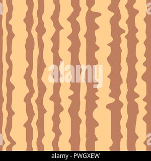 Seamless pattern. Cream uneven stripes on a brown background. Stock Vector