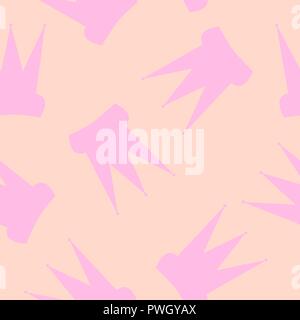 Seamless pattern. Black crown on an orange background. Stock Vector