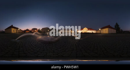 360 degree panoramic view of poland lezajsk muzeum ziemi lezajskiej fontanna