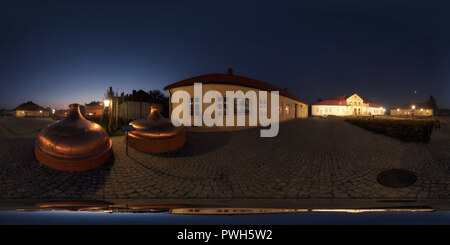 360 degree panoramic view of poland lezajsk muzeum ziemi lezajskiej kadzie noc