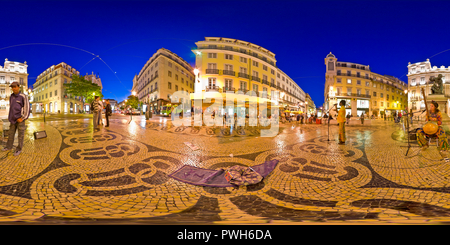 360 degree panoramic view of Street Artists in Chiado