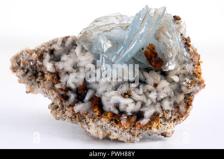 Barite on Calcite, Stoneham, weld County, Colorado Stock Photo