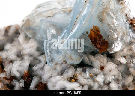 Barite on Calcite, Stoneham, weld County, Colorado Stock Photo