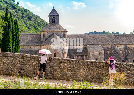 France. Vaucluse (84). Common Gordes. Regional Natural Park of Luberon. Abbey Notre Dame de Senanque dating from the twelfth century Stock Photo