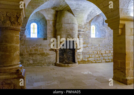 France. Vaucluse (84). Common Gordes, Regional Natural Park of Luberon, Abbey Notre Dame de Senanque dating from the twelfth century. The heater Stock Photo