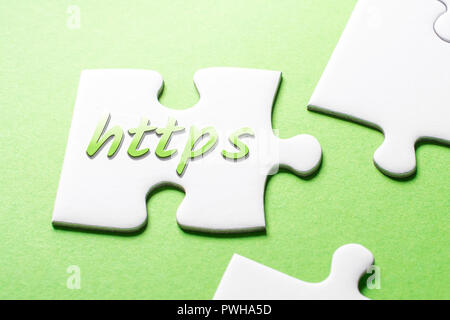 The Word HTTPS In Missing Piece Jigsaw Puzzle Stock Photo