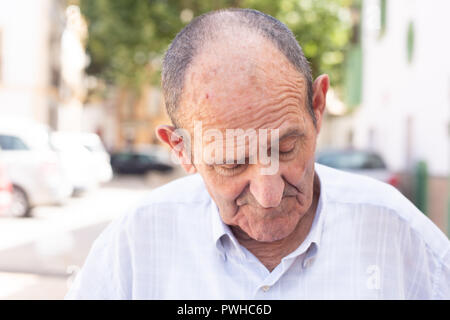 Portrait of an elderly man. Man is sad Stock Photo