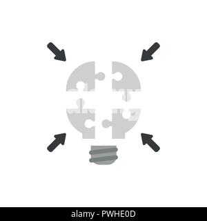 Vector illustration icon concept of light bulb puzzle pieces. Stock Vector