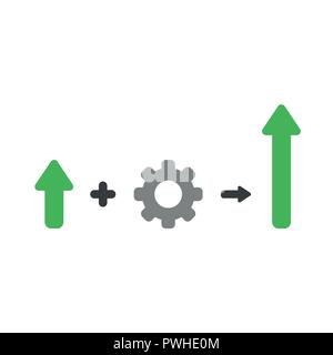 Vector illustration icon concept of arrow plus gear and moving up. Stock Vector