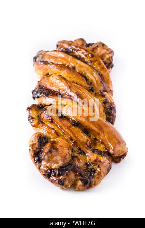 Homemade braid chocolate isolated on white background Stock Photo