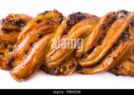 Homemade braid chocolate isolated on white background Stock Photo