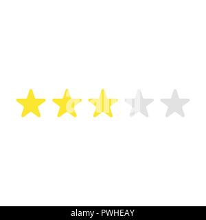 Vector illustration icon concept of three yellow stars. Stock Vector