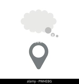 Vector illustration icon concept of map pointer with blank thought bubble. Stock Vector