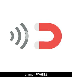 Vector illustration icon concept of magnet attracting. Stock Vector