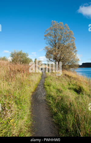 Walking near Meenameen lake in Lough Navar Forest in Co. Fermanagh, Ireland Stock Photo