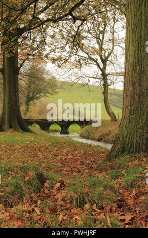 UK Cumbria. View towards Bow Bridge near Furness Abbey from Barrow In Furness Cumbria UK. Stock Photo