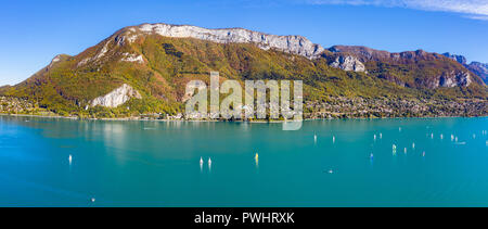 Aerial view of Annecy lake waterfront in France Stock Photo