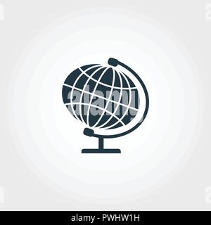 Globe icon. Premium monochrome design from education icons collection. Creative globe icon for web design and printing usage. Stock Vector