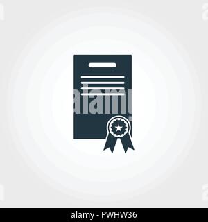Diploma icon. Premium monochrome design from education icons collection. Creative diploma icon for web design and printing usage. Stock Vector