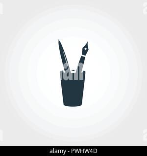 Pens icon. Premium monochrome design from education icons collection. Creative pens icon for web design and printing usage. Stock Vector