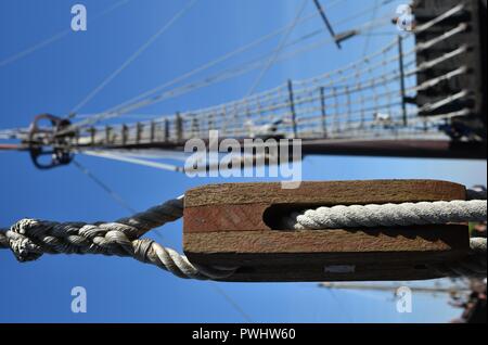 shroud tensioners, ship rigging Stock Photo