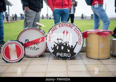 Fanaticism in Peru Peru vs. Chile Soccer. Stock Photo