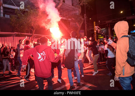 Fanaticism in Peru Peru vs. Chile Soccer. Stock Photo