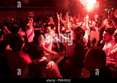 Fanaticism in Peru Peru vs. Chile Soccer. Stock Photo