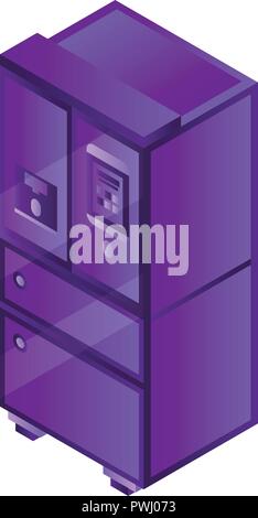 Smart fridge icon, isometric style Stock Vector