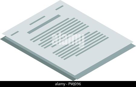 Tax paper icon, isometric style Stock Vector