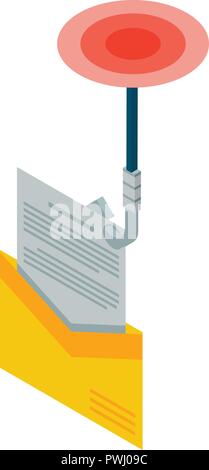 Mail phishing icon, isometric style Stock Vector