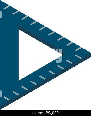 Blue angle ruler icon, isometric style Stock Vector