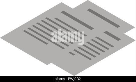 Office paper icon, isometric style Stock Vector