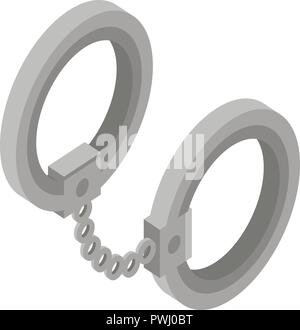 Handcuffs icon, isometric style Stock Vector