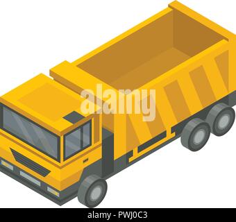 Construction truck icon, isometric style Stock Vector