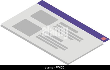 Computer window icon, isometric style Stock Vector