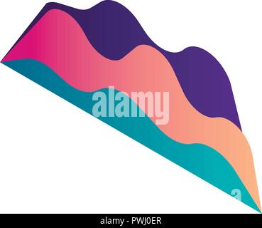 Gradient graph chart icon, isometric style Stock Vector