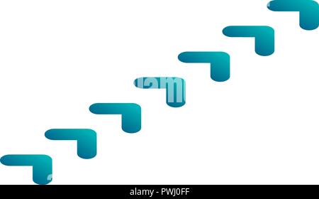 Green sideway icon, isometric style Stock Vector