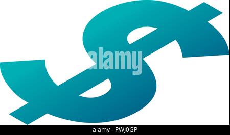Dollar sign icon, isometric style Stock Vector
