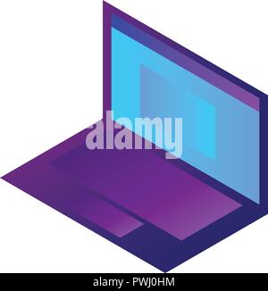 Modern laptop icon, isometric style Stock Vector