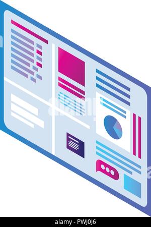 Visualization wall icon, isometric style Stock Vector