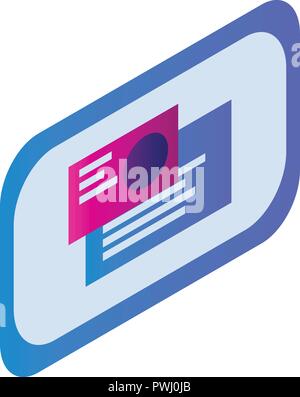 Chat monitor icon, isometric style Stock Vector