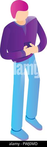 Modern man icon, isometric style Stock Vector