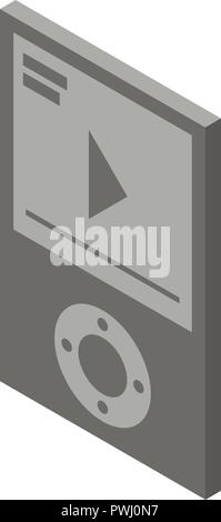 Media player icon, isometric style Stock Vector