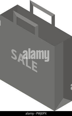 Sale hand bag icon, isometric style Stock Vector