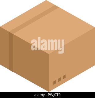 Shop carton box icon, isometric style Stock Vector